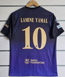 FC Barcelona new season #10 LAMINE YAMAL - Purple black half sleeve (EMBROIDERY)