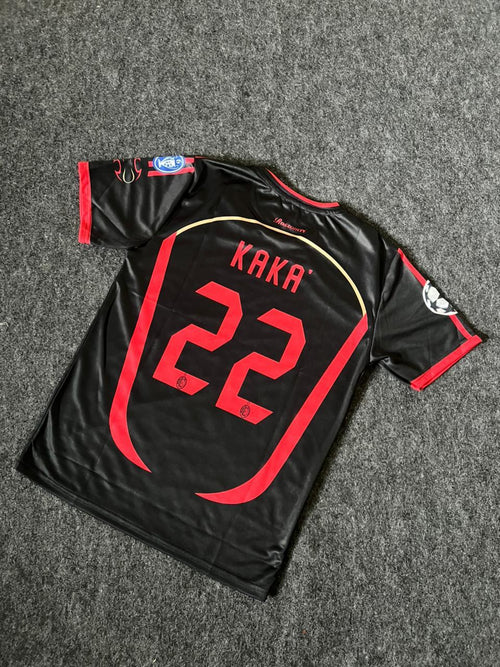 Ac milan away black Kaka half sleeves retro sublimation
