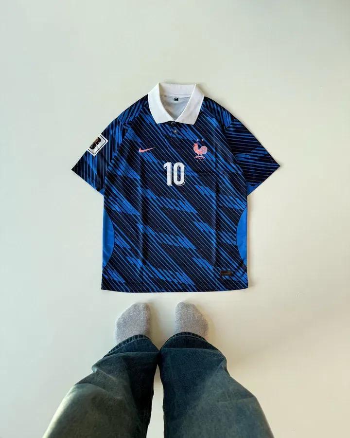 France Mbappe #10 World Cup 2026 Home Jersey - Dark Blue Half Sleeve