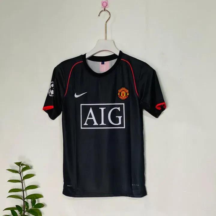 Manchester United Ronaldo #7 Retro Jersey - Black AIG Half Sleeve