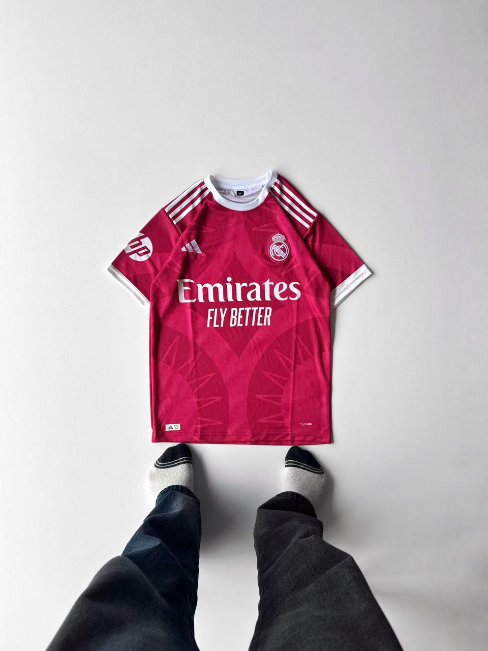 New season Real madrid Mbappe Red fan made half sleeve