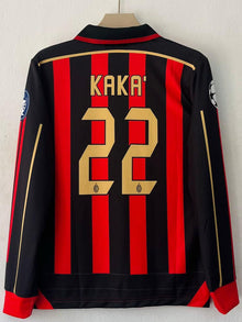 AC Milan Home Kaka #22 Retro Jersey - Red/Black Full Sleeve